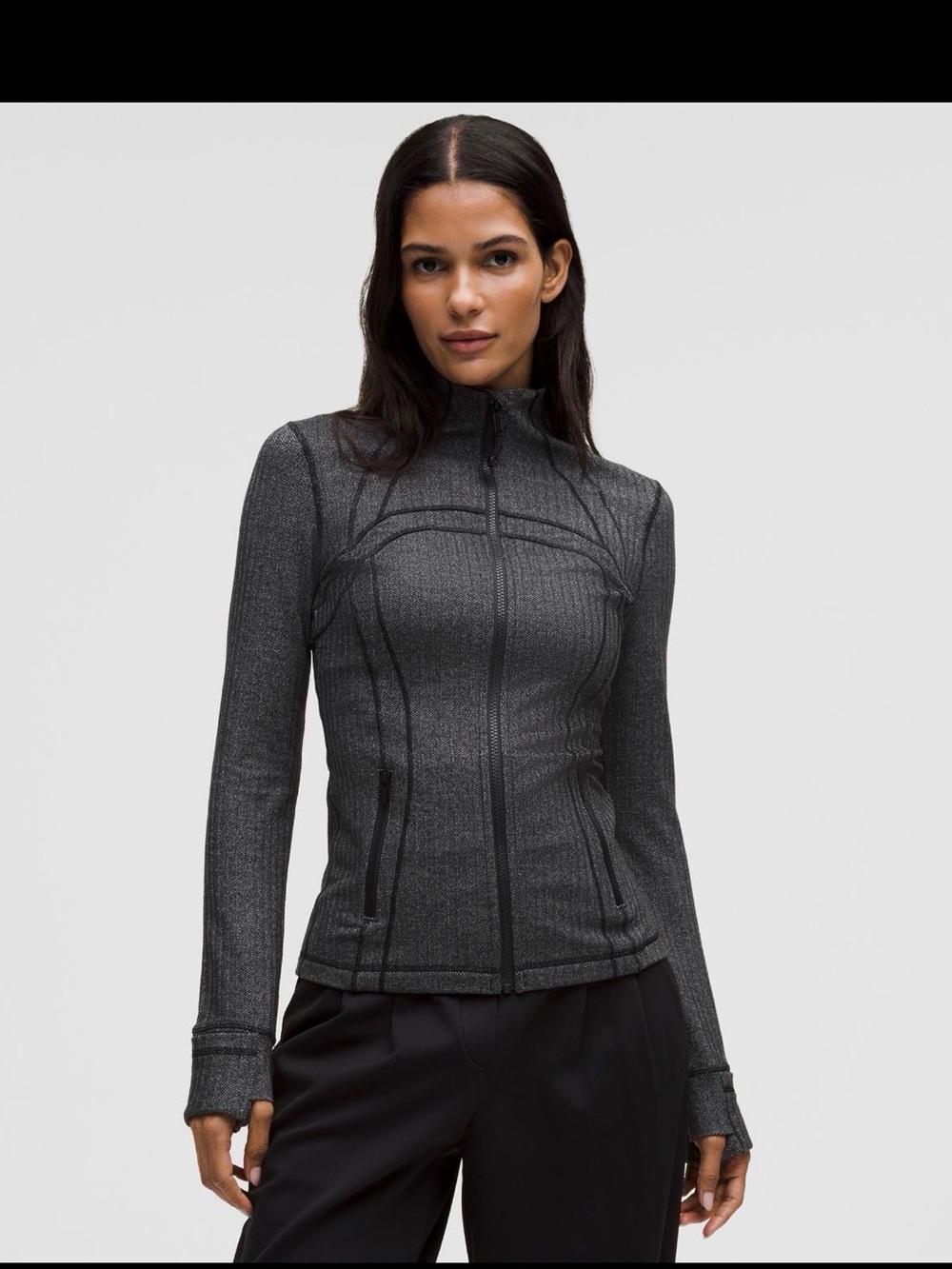 lululemon athletica Women's define herringbone Charcoal Gray Zip-Up Jacket